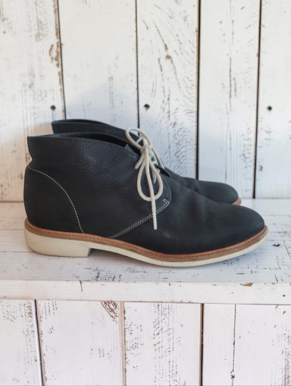 Cole Haan Grand.OS Pebbled Leather Chukka Ankle Boots Black Size 9B Comfort